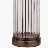 Ciara Clear Glass & Antique Bronze Table Lamp with White Shade