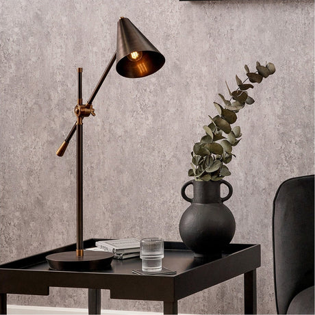 Emiliano Antique Bronze & Brass Adjustable Task Table Lamp - 87cm