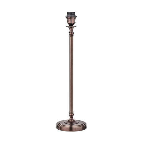 Piero Bronze Candlestick Table Lamp with White Handloom Tapered Shade