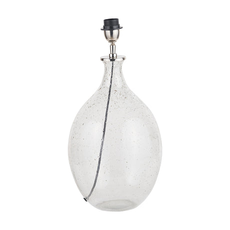 Elysia Bubble Glass & Brushed Silver Metal Curved Table Lamp Base