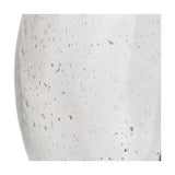 Close-up of the Elysia table lamp base showing bubble-textured glass with visible air bubbles and specks, in a translucent white-grey tone against a plain background.
