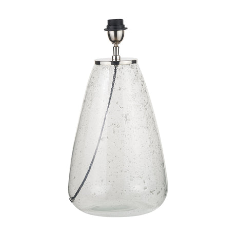 Elysia Bubble Glass & Brushed Silver Metal Table Lamp Base - 47cm