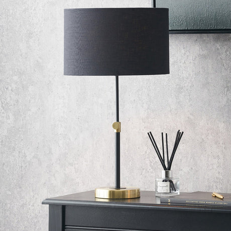 Bryce Black & Gold Iron Rise & Fall Table Lamp - 58cm