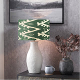 Eirene White Textured Stoneware Table Lamp with Racing Green Shade