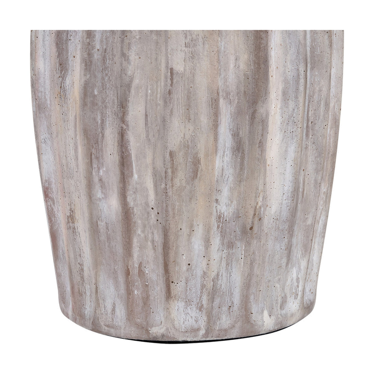 Ambrosia Natural Grooved Stoneware Table Lamp with White Self Shade