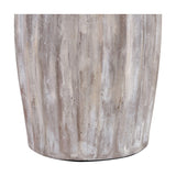 Ambrosia Natural Grooved Stoneware Table Lamp with White Self Shade