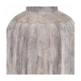 Ambrosia Natural Grooved Stoneware Table Lamp with White Self Shade