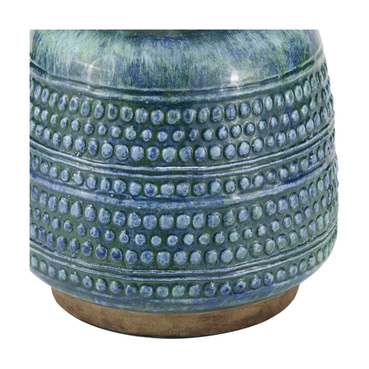 Theano Dot Design Blue Glaze Table Lamp Base - 28cm