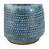 Theano Dot Design Blue Glaze Table Lamp Base - 28cm