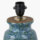 Theano Dot Design Blue Glaze Table Lamp Base - 28cm