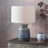 Theano Dot Design Blue Glaze Table Lamp Base - 28cm