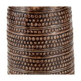 Theano Dot Design Brown Glaze Tall Table Lamp with Linen Shade