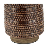 Theano Dot Design Brown Glaze Tall Table Lamp with Linen Shade