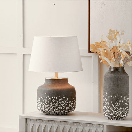 Etna Black & White Glass Table Lamp Base - 33cm