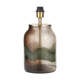 Valtellina Brown & Green Glass Table Lamp with White Handloom Shade
