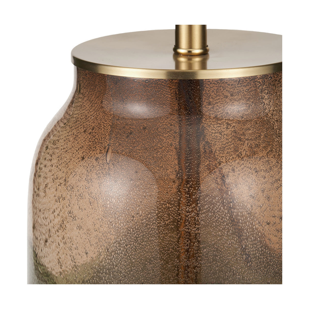Valtellina Brown & Green Glass Table Lamp with White Handloom Shade