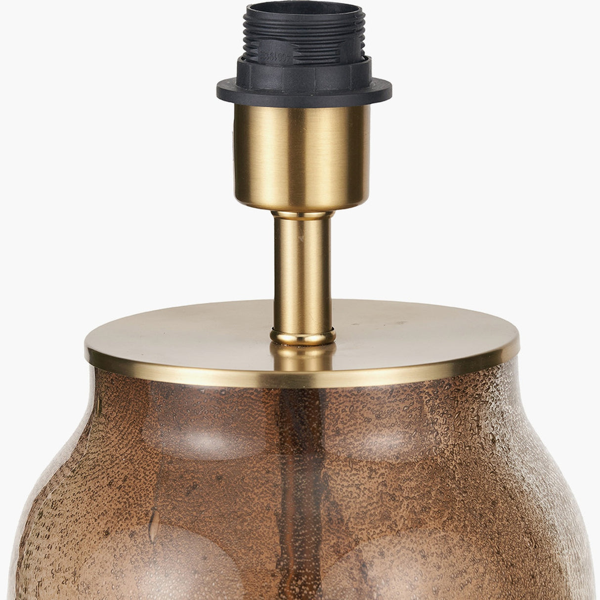 Valtellina Brown & Green Glass Table Lamp with White Handloom Shade