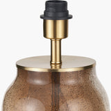 Valtellina Brown & Green Glass Table Lamp with White Handloom Shade