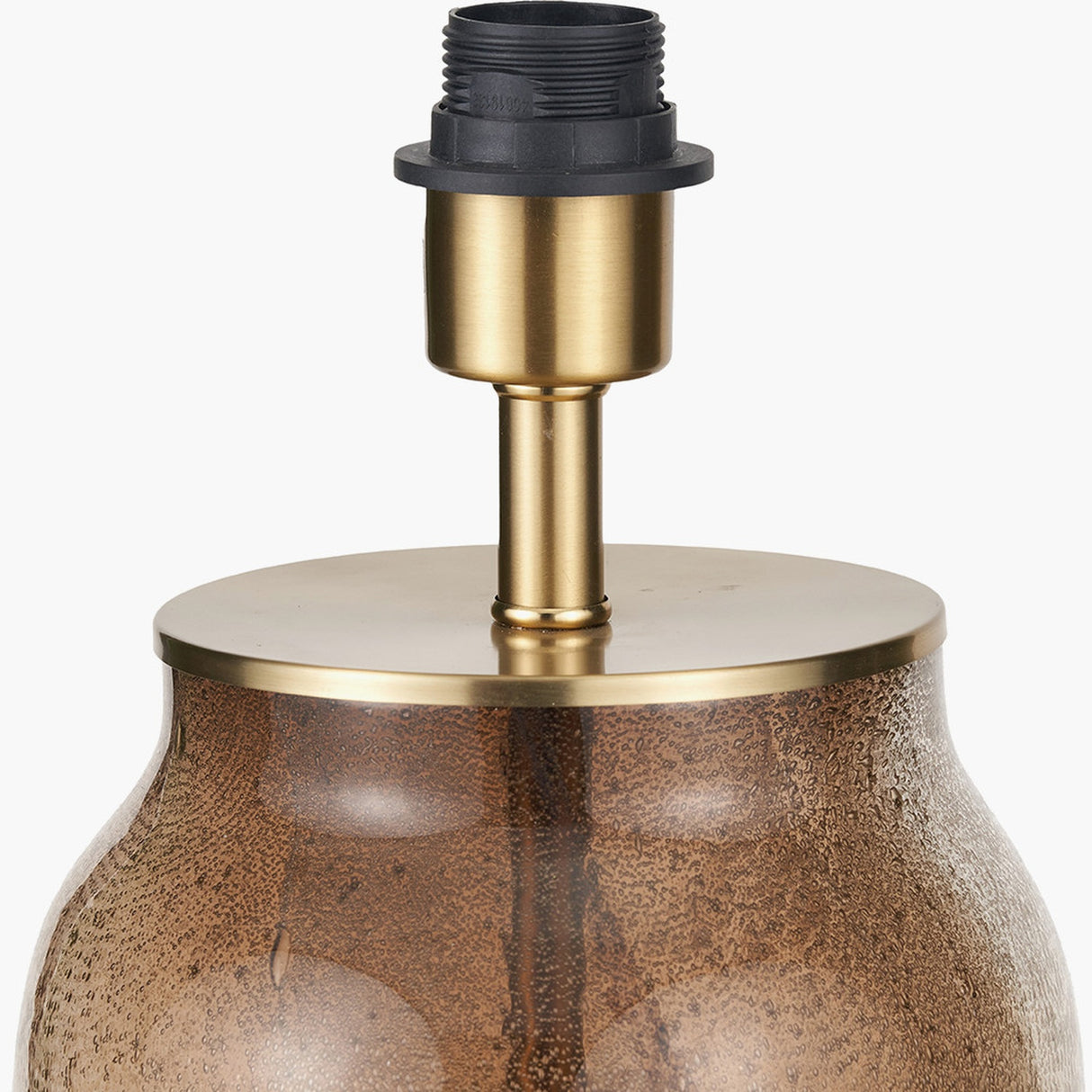Valtellina Brown & Green Glass Table Lamp with Linen Cylinder Shade