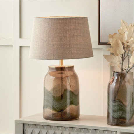 Valtellina Brown & Green Glass Table Lamp Base - 42cm