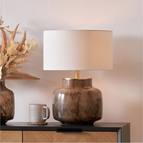 Cerdanya Brown & Beige Glass Table Lamp Base - 33cm