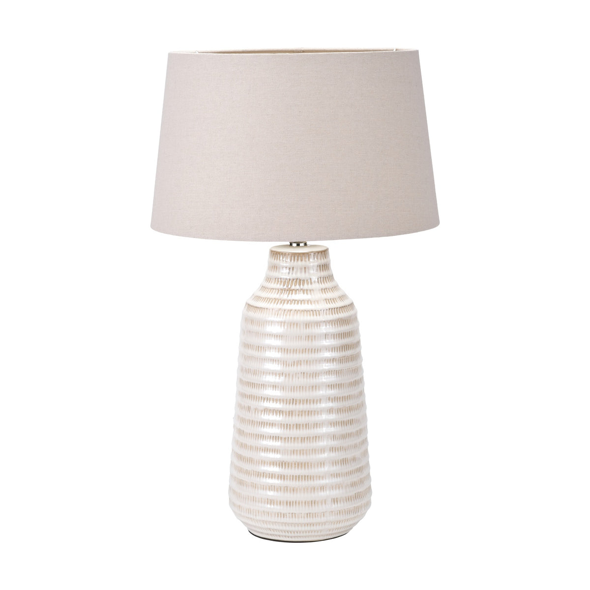 Nya Warm White Scratch Effect Ceramic Table Lamp - 61cm