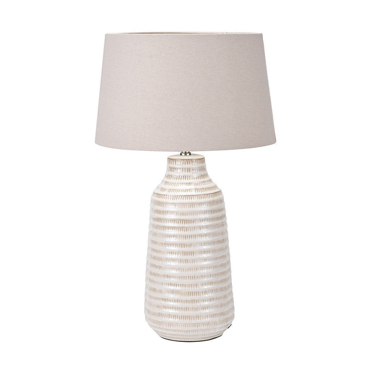 Nya Warm White Scratch Effect Ceramic Table Lamp - 61cm