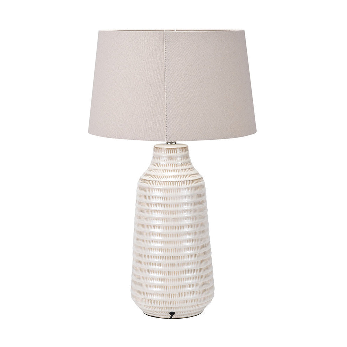 Nya Warm White Scratch Effect Ceramic Table Lamp - 61cm