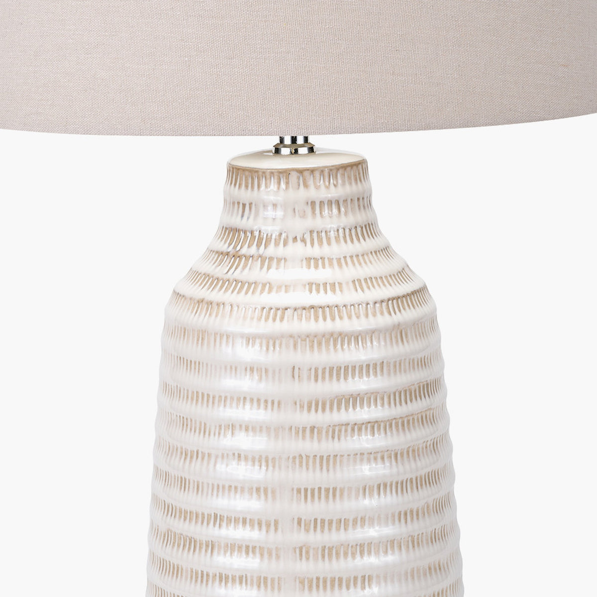 Nya Warm White Scratch Effect Ceramic Table Lamp - 61cm