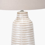 Nya Warm White Scratch Effect Ceramic Table Lamp - 61cm