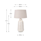 Nya Warm White Scratch Effect Ceramic Table Lamp - 61cm