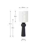 Sloane Black Contemporary Ceramic Table Lamp - 66cm