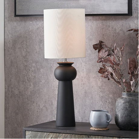 Sloane Black Contemporary Ceramic Table Lamp - 66cm