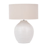 Linnea White Grooved Ceramic Table Lamp - 57cm