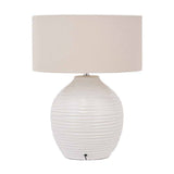 Linnea White Grooved Ceramic Table Lamp - 57cm