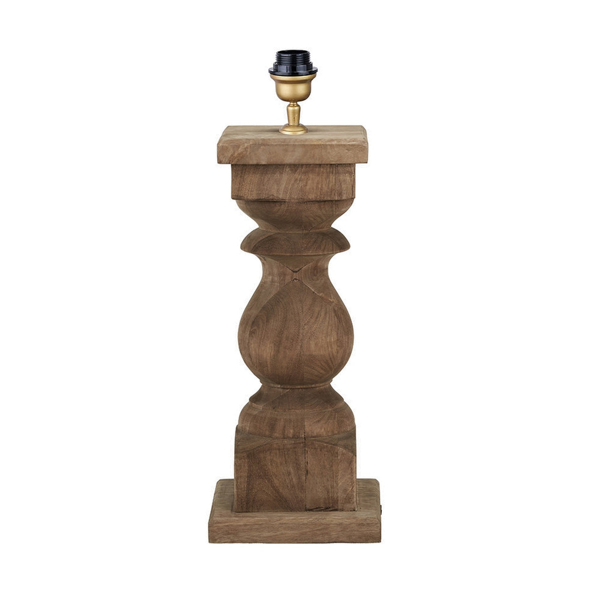 Kavya Antique Brown Turned Table Lamp Base - 54cm