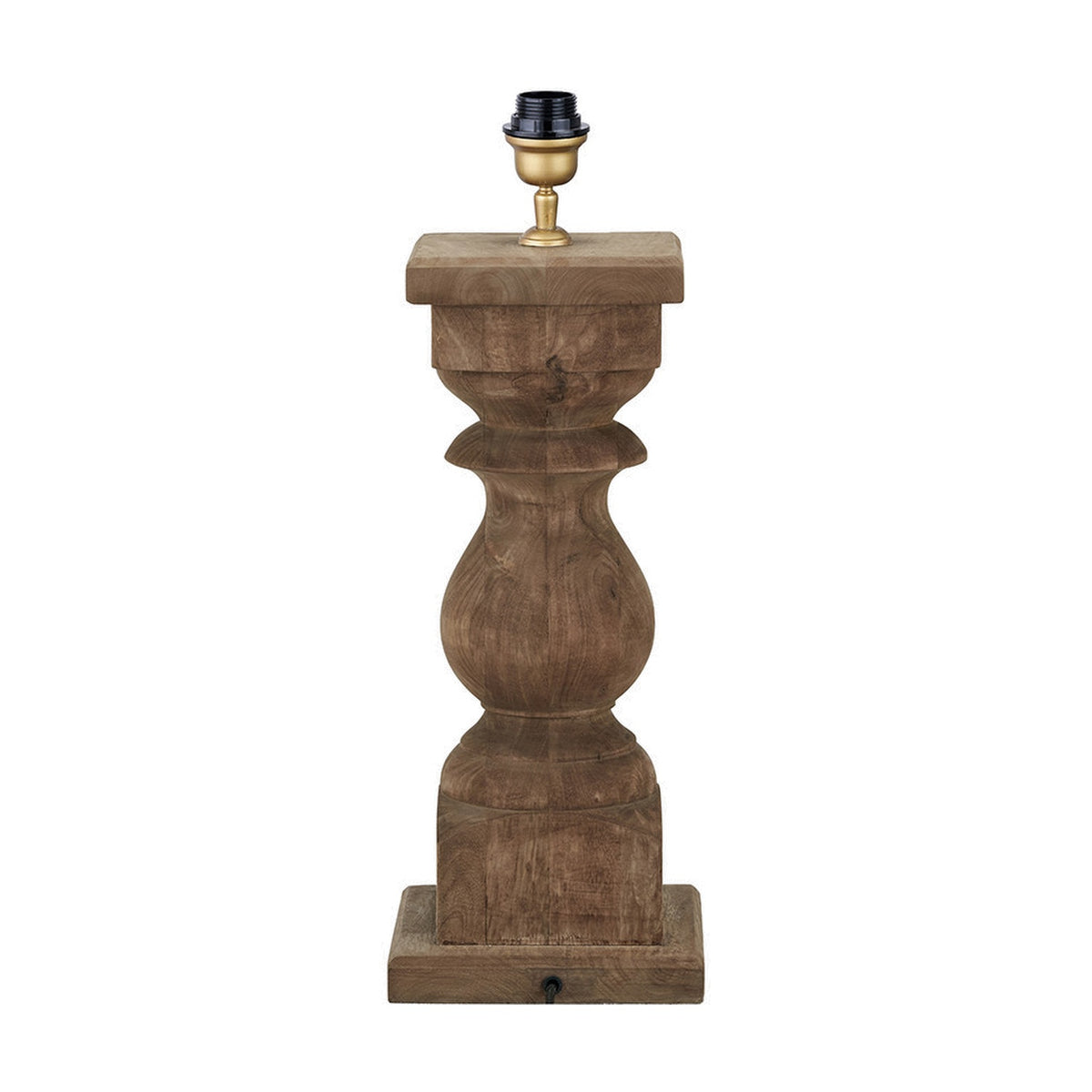 Kavya Antique Brown Turned Table Lamp Base - 54cm