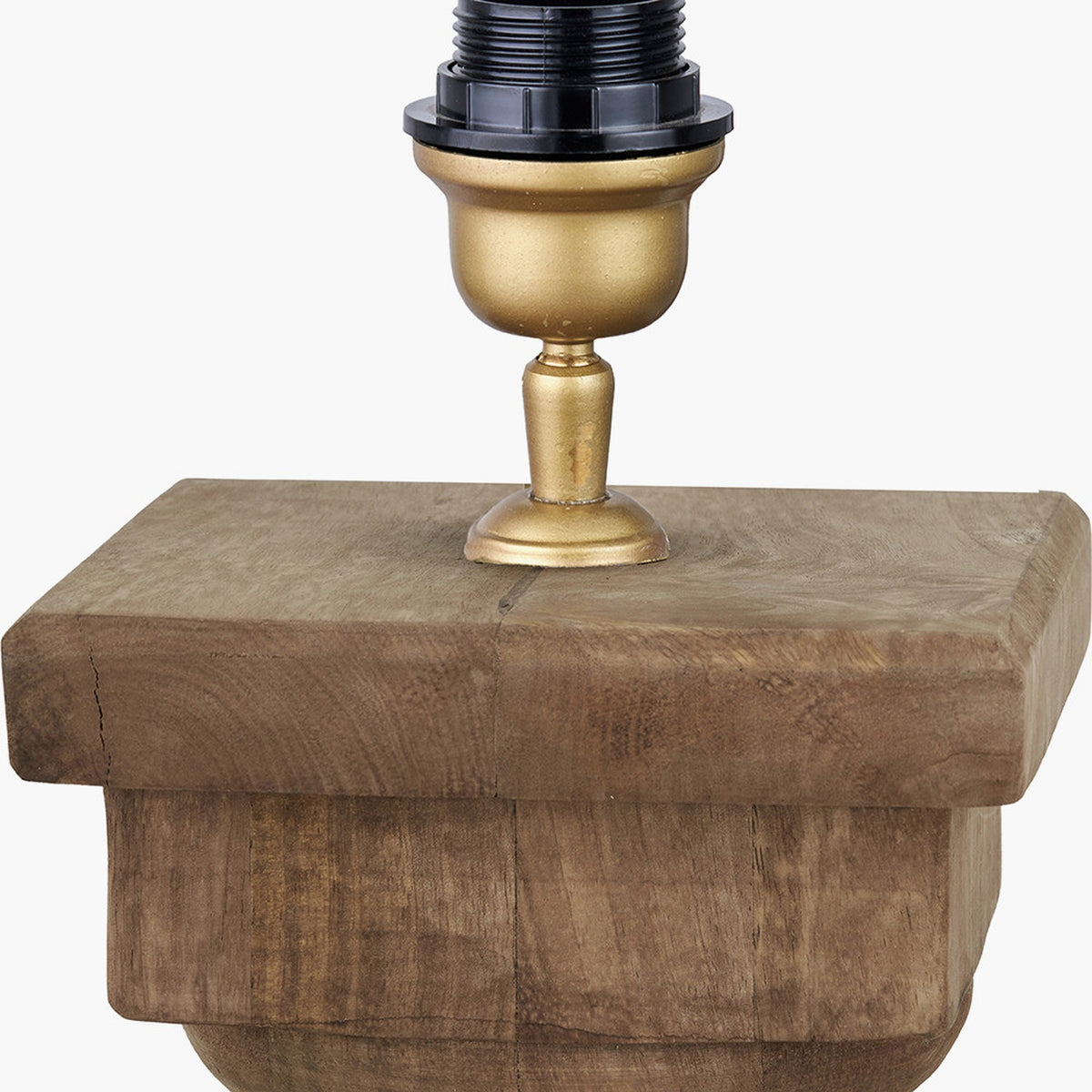 Kavya Antique Brown Turned Table Lamp Base - 54cm