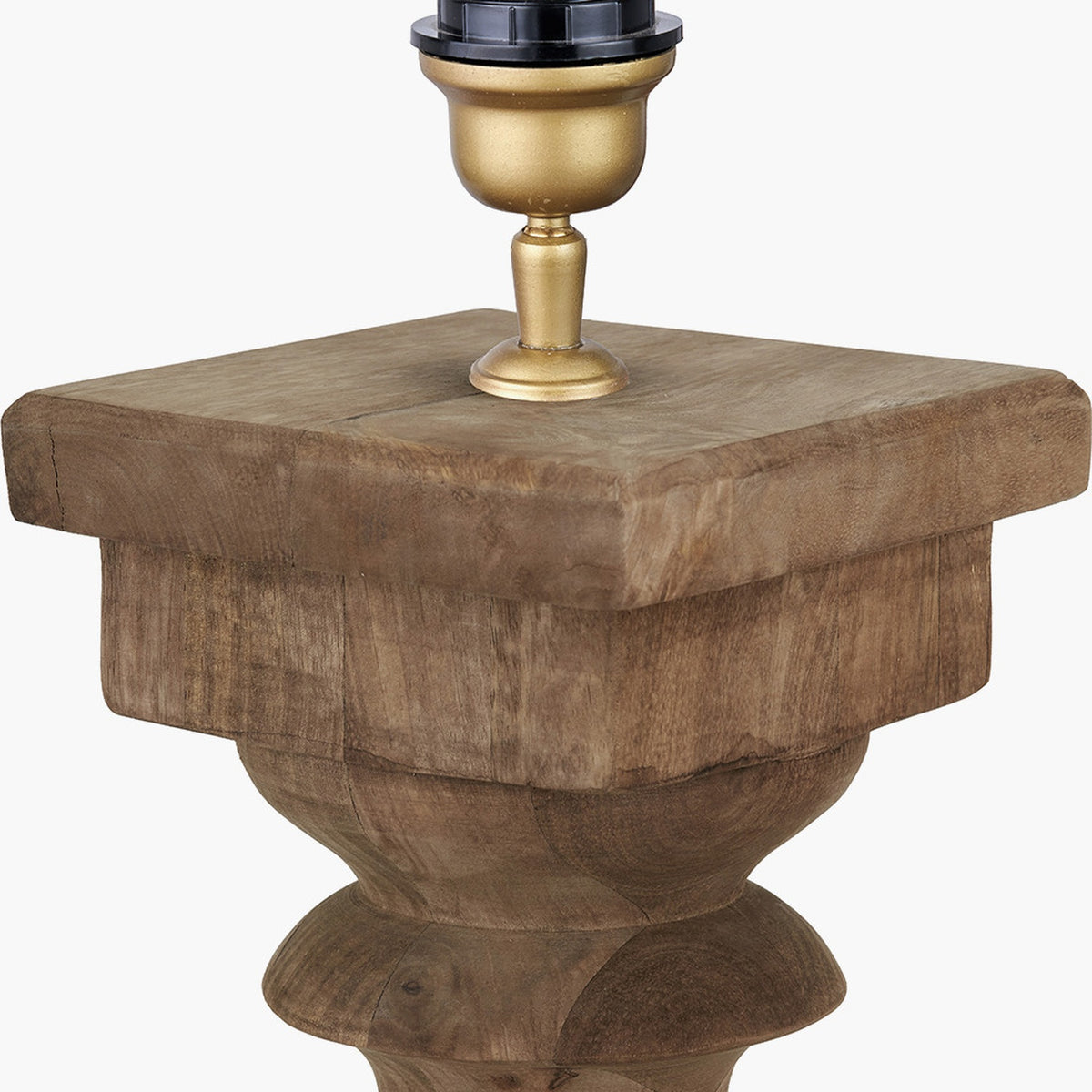 Kavya Antique Brown Turned Table Lamp Base - 54cm