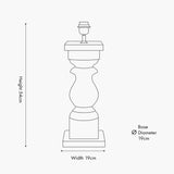 Kavya Antique Brown Turned Table Lamp Base - 54cm
