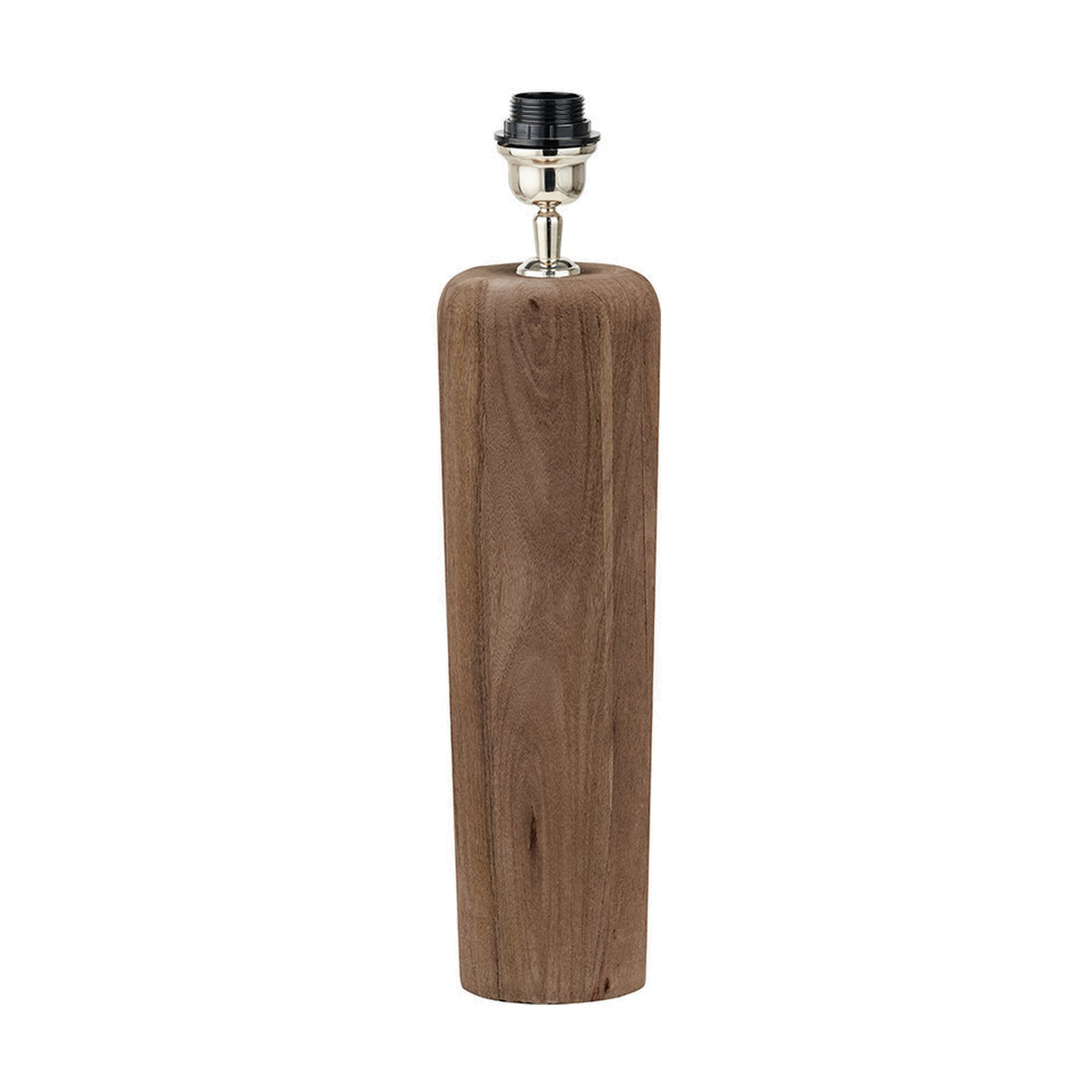 Inaya Natural Tapered Large Wood Table Lamp with Apricot Linen Shade