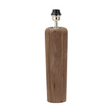 Inaya Natural Tapered Large Wood Table Lamp with Apricot Linen Shade