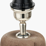 Inaya Natural Tapered Large Wood Table Lamp with Apricot Linen Shade
