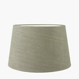 Inaya Tapered Wood Table Lamp with Pistachio Green Linen Shade - 55cm