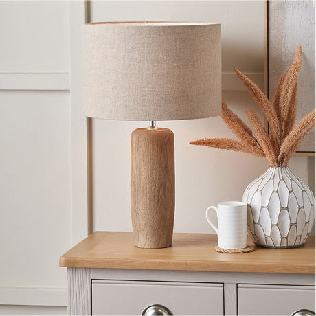 Inaya Tapered Wood Table Lamp Base - 39cm