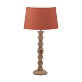 Ayra Natural Large Wood Table Lamp with Tobacco Handloom Tapered Shade