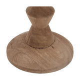 Ayra Natural Large Wood Table Lamp with Tobacco Handloom Tapered Shade