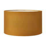 Ayra Natural Large Wood Table Lamp with Mustard Cylinder Shade