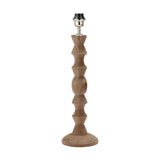Ayra Natural Large Wood Table Lamp with White Handloom Cylinder Shade