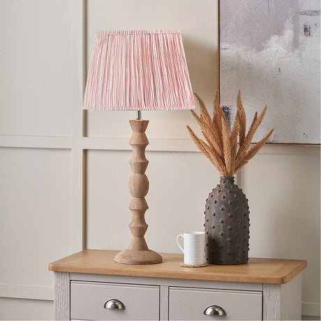Ayra Natural Modernist Large Turned Wood Table Lamp